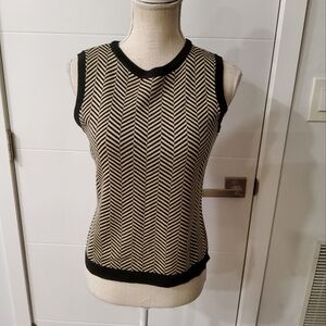 Sandra Silk Blend Mosaic Knit Top Size S
